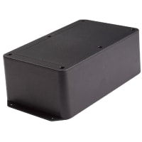 Polycase Enclosure, Flanged, Panel Mount, ABS, UL94-5VA, Black, 8.25x5x3 In, DC Series