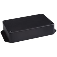 Polycase Enclosure, Flanged, Panel Mount, ABS, UL94-5VA, Black, 5.56x3.8x1.25 In, LP Series