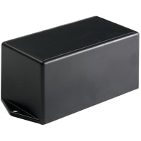 Polycase Enclosure, Flanged, Flame Retardant ABS Plastic, 4.00 x 2.13 x 2.00 in, Black