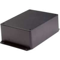 Polycase Enclosure, Flanged, Panel Mount, ABS, UL94-5VA, Black, 6.13x4.62x2.25 In, DC Series