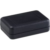 Polycase Enclosure, Clamshell, Flame Retardant ABS Plastic, 2.50 x 1.63 x 0.80 in, Black