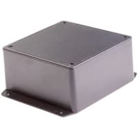 Polycase Enclosure, Flanged, Panel Mount, ABS, UL94-5VA, Gray, 4.62X4.62X2.255 In, DC Series