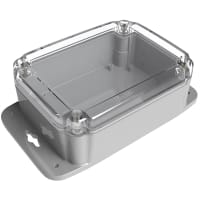 Polycase Enclosure; Flanged; Polycarbonate; NEMA 4X; 6.13 x 4.63 x 2.44 in; Clear cover