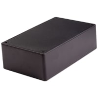 Polycase Enclosure, Box-Lid, Desktop, ABS, UL94-5VA, Black, 7.62x4.62x2.25 In, DC Series