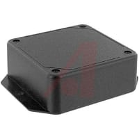 Polycase Enclosure, Flanged, Panel Mount, ABS, UL94-5VA, Black, 3.3x3.3x1.25 In, LP Series