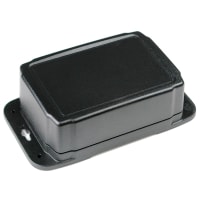 Polycase Enclosure, Flanged, Polycarbonate, UL94V0, Black, 5.5x3.5x1.62 In, HD Series