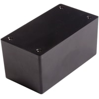 Polycase Enclosure, Flame Retardant ABS Plastic, Textured, 4.00 x 2.13 x 2.00 in, Black