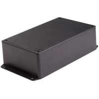 Polycase Enclosure, Flanged, Panel Mount, ABS, UL94-5VA, Black, 7.62x4.62x2.25 In, DC Series