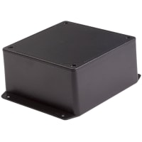 Polycase Enclosure, Flanged, Panel Mount, ABS, UL94-5VA, Black, 4.62x4.62x2.255 In, DC Series