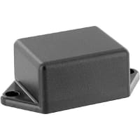 Polycase Enclosure, Potting Box, Panel Mount, ABS, UL94V0, Black, 1.5x1.25x0.8 In, TX Series