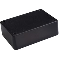 Polycase Enclosure, Box/Lid, Desktop, ABS, UL94V-0, Black, 4.25x3x1.375 In, LP Series