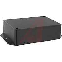 Polycase Enclosure, Flanged, Panel Mount, ABS, UL94V-0, Black, 5x3.5x1.5 In, LP Series