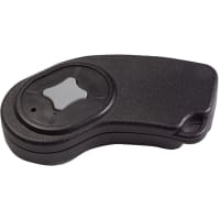 Polycase Enclosure, Key Fob, ABS Plastic, 2.10 x 1.30 x 0.58 in, Black with Gray Buttons