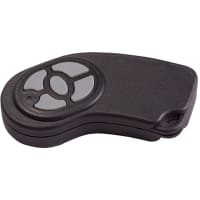 Polycase Enclosure, Key Fob, ABS Plastic, 2.10 x 1.30 x 0.58 in, Black with Gray Buttons