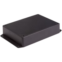 Polycase Enclosure, Flanged, Panel Mount, ABS, UL94-5VA, Black, 6.13x4.62x1.25 In, DC Series