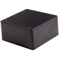 Polycase ENCLOSURE, ABS PLASTIC, RECESSED COVER, 4.6X4.6X2.2 IN, GENERAL USE, BLACK