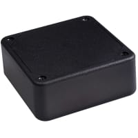 Polycase Enclosure, Box/Lid, Desktop, ABS, UL94-5VA, Black, 3.29x3.29x1.25 In, LP Series