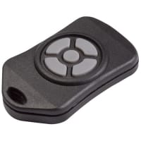 Polycase Enclosure, Key Fob, ABS Plastic, 2.10 x 1.30 x 0.58 in, Black with Gray Buttons