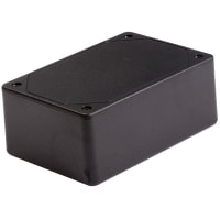 Polycase Enclosure, Box-Lid, Desktop, ABS, UL94-5VA, Black, 4.61x3.1x1.77 In, DC Series