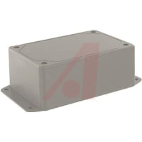 Polycase Enclosure, Flanged, Panel Mount, ABS, UL94-5VA, Gray, 4.61X3.1X1.77 In, DC Series