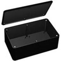 Polycase Enclosure, Box-Lid, Desktop, ABS, UL94-5VA, Black, 6.13x4.62x1.25 In, DC Series