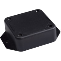 Polycase Enclosure, Flanged, Panel Mount, ABS, UL94-5VA, Black, 2.5x2.5x0.9 In, LP Series