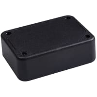 Polycase Enclosure, Box/Lid, Desktop, ABS, UL94-5VA, Black, 3.29x2.42x1 In, LP Series