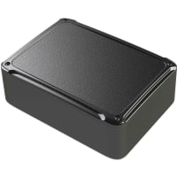 Polycase Enclosure, Box-Lid, Desktop, ABS, UL945VA, Black, 6x4.38x1.97 In, XR Series