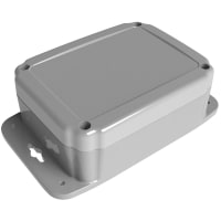 Polycase Enclosure; Flanged; Polycarbonate; NEMA 4X; 6.13 x 4.63 x 2.44 in; Gray