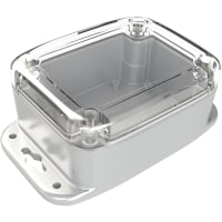 Polycase Enclosure; Flanged; Polycarbonate; NEMA 4X; 4.53 x 3.56 x 2.25 in; Clear cover