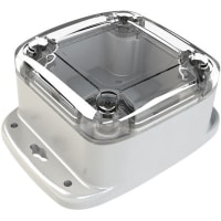 Polycase Enclosure; Flanged; Polycarb; Clear Cover; NEMA 4X; 2.63x2.63x1.63 in; ML Series