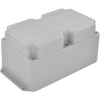 Polycase Enclosure, Flanged, PanelMount, ABS, UL94-5VA, Gray, 8.25x5x4.33In, DCSeries