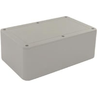 Polycase Enclosure, Flame Retardant ABS Plastic, Textured, 8.25 x 5.00 x 3.00 in, Gray