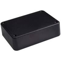 Polycase Enclosure, Box/Lid, Desktop, ABS, UL94V-0, Black, 5x3.5x1.5 In, LP Series