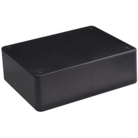 Polycase Enclosure, Box/Lid, Desktop, ABS, UL94V-0, Black, 5.50x4.25x1.75 In, LP Series