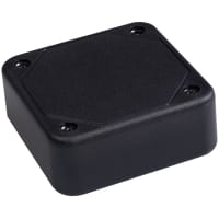 Polycase Enclosure, Box/Lid, Desktop, ABS, UL94-5VA, Black, 2.5x2.5x0.9 In, LP Series