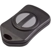 Polycase Enclosure, Key Fob, ABS Plastic, 2.10 x 1.30 x 0.58 in, Black with Gray Buttons