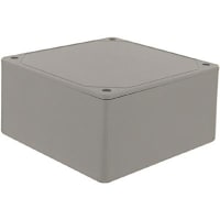 Polycase Enclosure, Flame Retardant ABS Plastic, Textured, 4.62 x 4.62 x 2.25 in, Gray