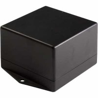 Polycase Enclosure, Flanged, Flame Retardant ABS Plastic, 3.00 x 3.00 x 2.09, Black