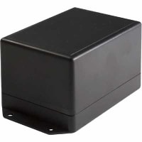 Polycase Enclosure, Flanged, Flame Retardant ABS Plastic, 4.38 x 3.13 x 2.70, Black