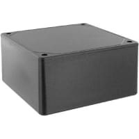 Polycase Enclosure, Flame Retardant ABS Plastic, Textured, 4.62 x 4.62 x 2.25 in, Black