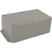 Polycase Enclosure, Flanged, PanelMount, ABS, UL94-5VA, Gray, 8.25x5x3In, DCSeries