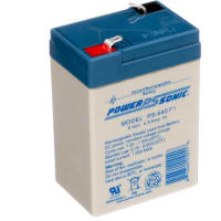 Power Sonic Battery, Rechargeable, Rectangular, Lead Acid, 6VDC, 4.5Ah, Quick Disconnect:0.187, SLA