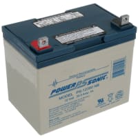 Power Sonic Battery, Rechargeable, Rectangular, 12VDC, 35Ah, Bolt Fastened, SLA Series