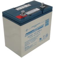 Power Sonic Battery, Rechargeable, Lead Acid, 12VDC, 55Ah, Universal Terminal, SLA Series