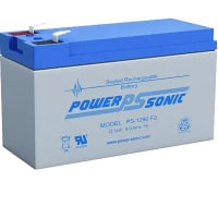 Power Sonic Battery, Rechargeable, Lead Acid, Rectangular, 12 VDC, 9 Ah, Sealed, PS Series