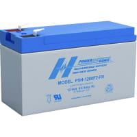 Power Sonic Battery, Rechargeable, Rectangular, Lead Acid, 12VDC, 8.5Ah, Quick Disconnect:0.25, PSH