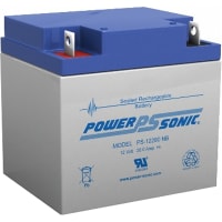 Power Sonic Battery, Rechargeable, Rectangular, Lead Acid, 12VDC, 28Ah, Bolt Fastened, SLA Series