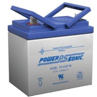 Power Sonic Battery, Rechargeable, Rectangular, Lead Acid, 12VDC, 33Ah, Bolt Fastened, SLA Series