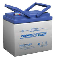 Power Sonic Battery, Rechargeable, Rectangular, Lead Acid, 12VDC, 35Ah, Threaded Stud, SLA Series